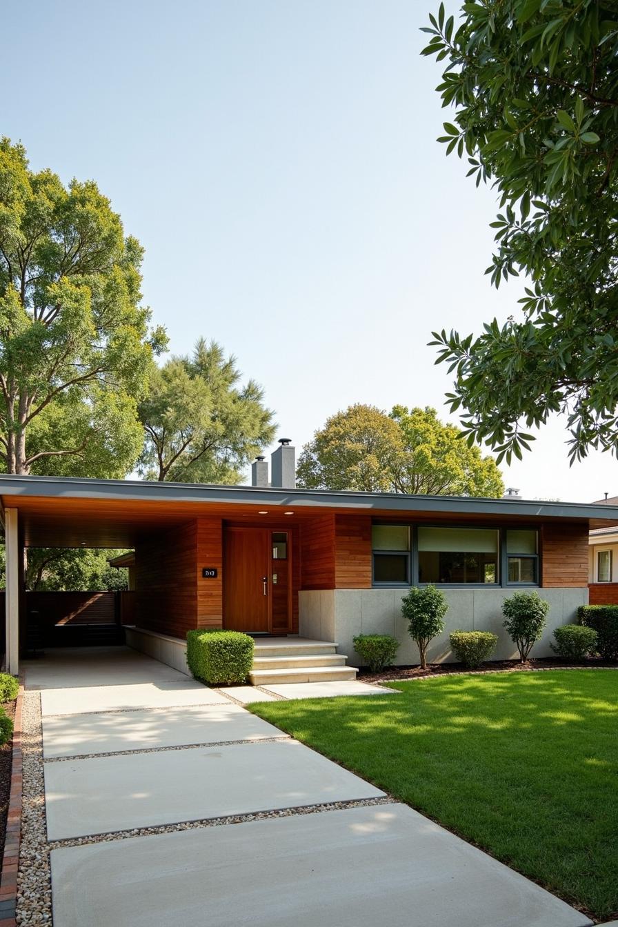 Stylish Mid-century Ranch House with Wooden Accents