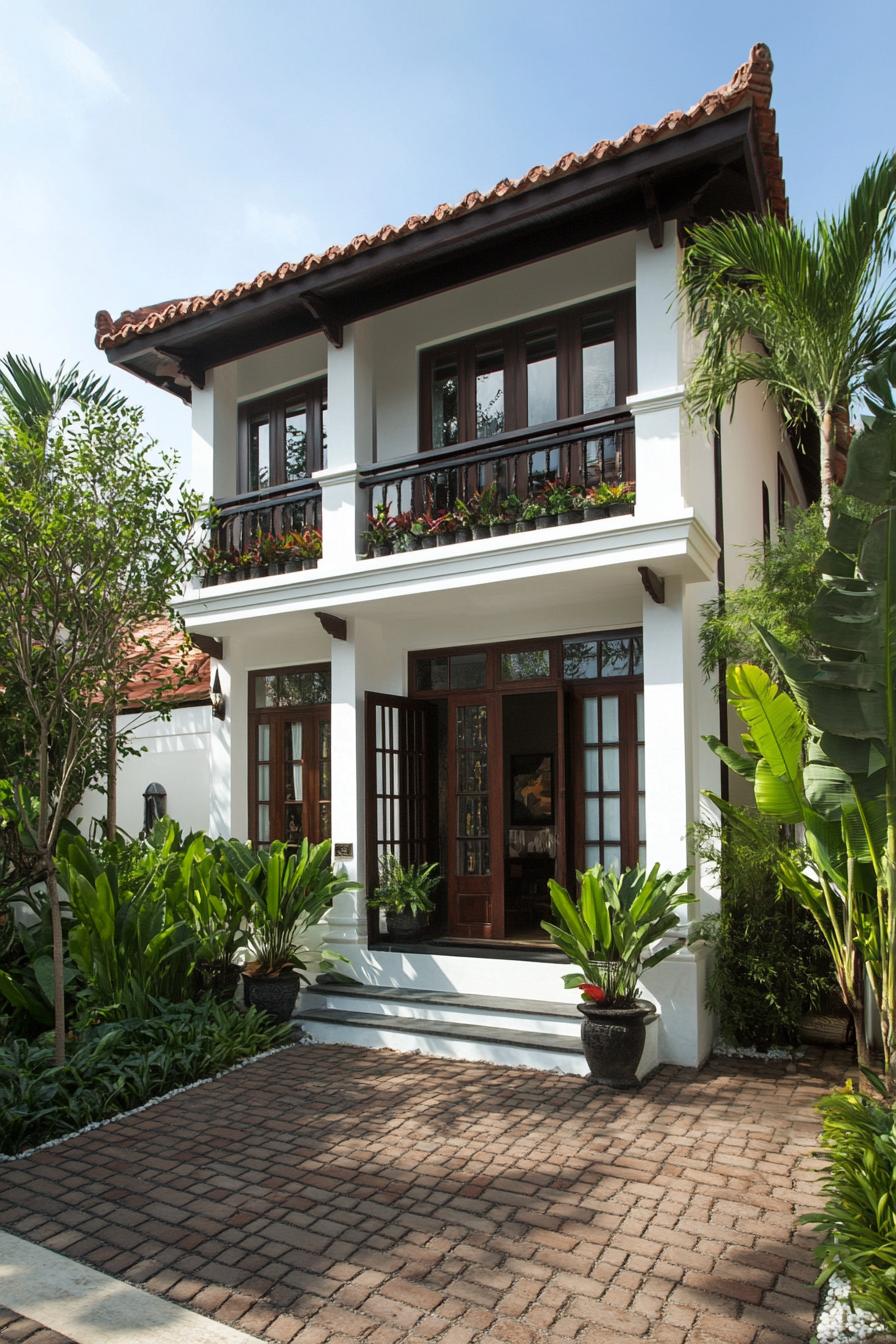 Charming Balinese house with lush plants