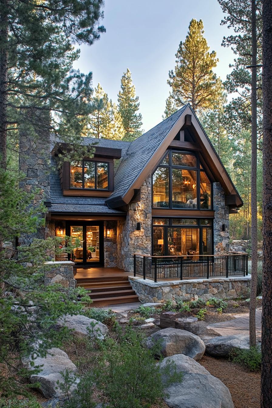 Cozy A-Frame cabin nestled among tall pines