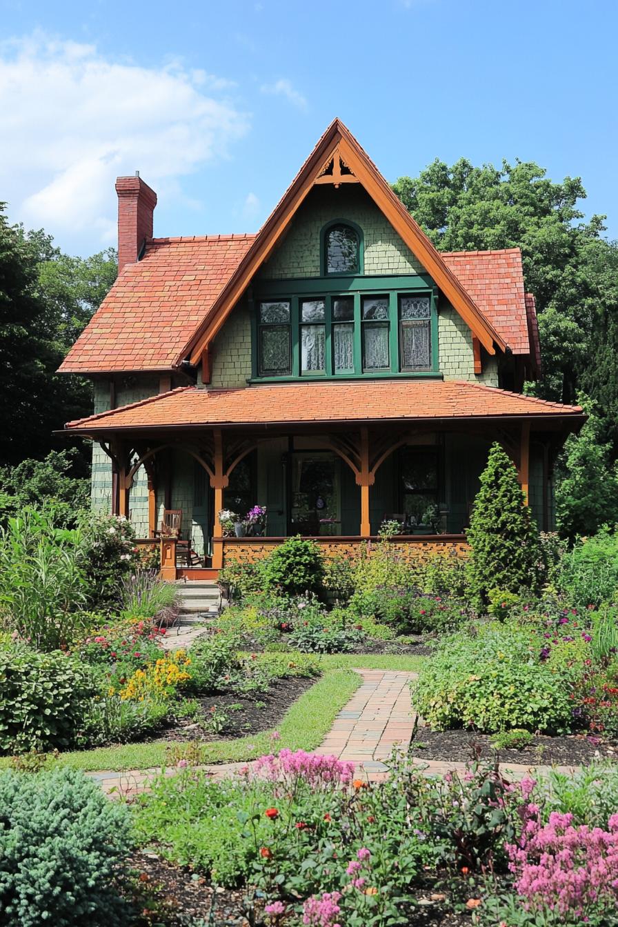 Charming home with pitched roof and lush garden