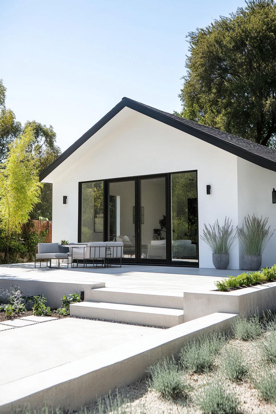 Sleek bungalow with minimalist patio