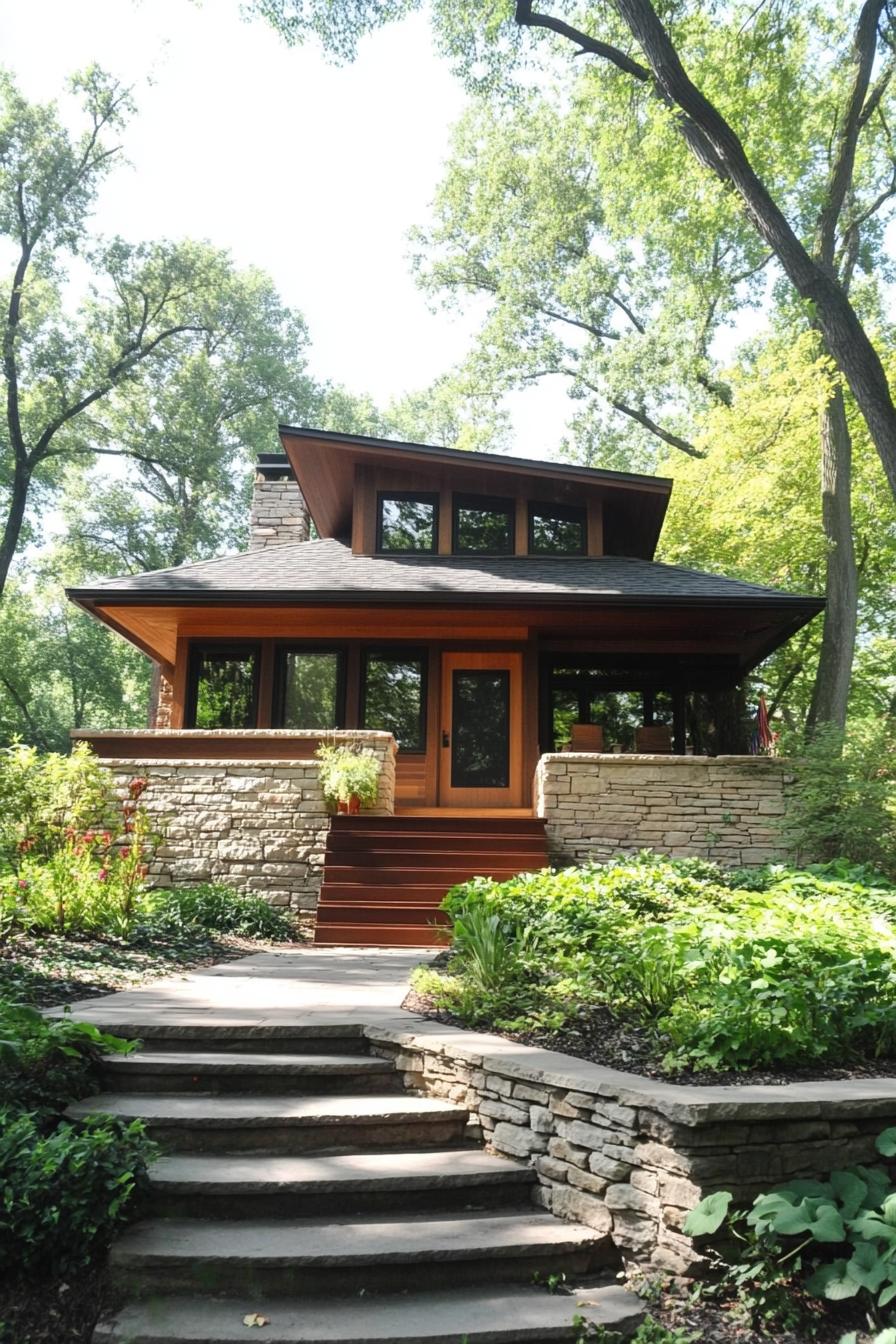 Cozy A-Frame Cottage with Stone Walls