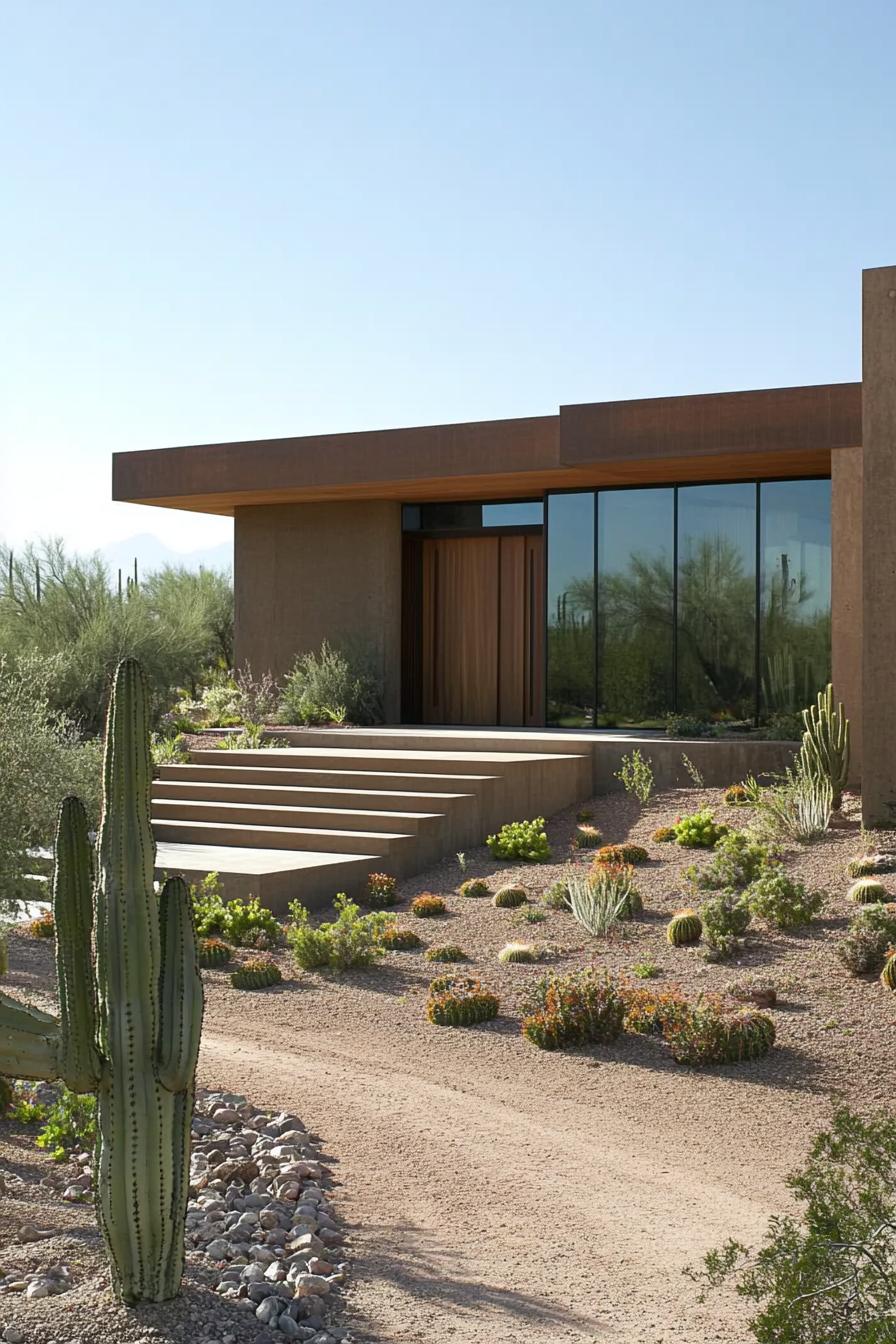 Modern house with desert landscaping