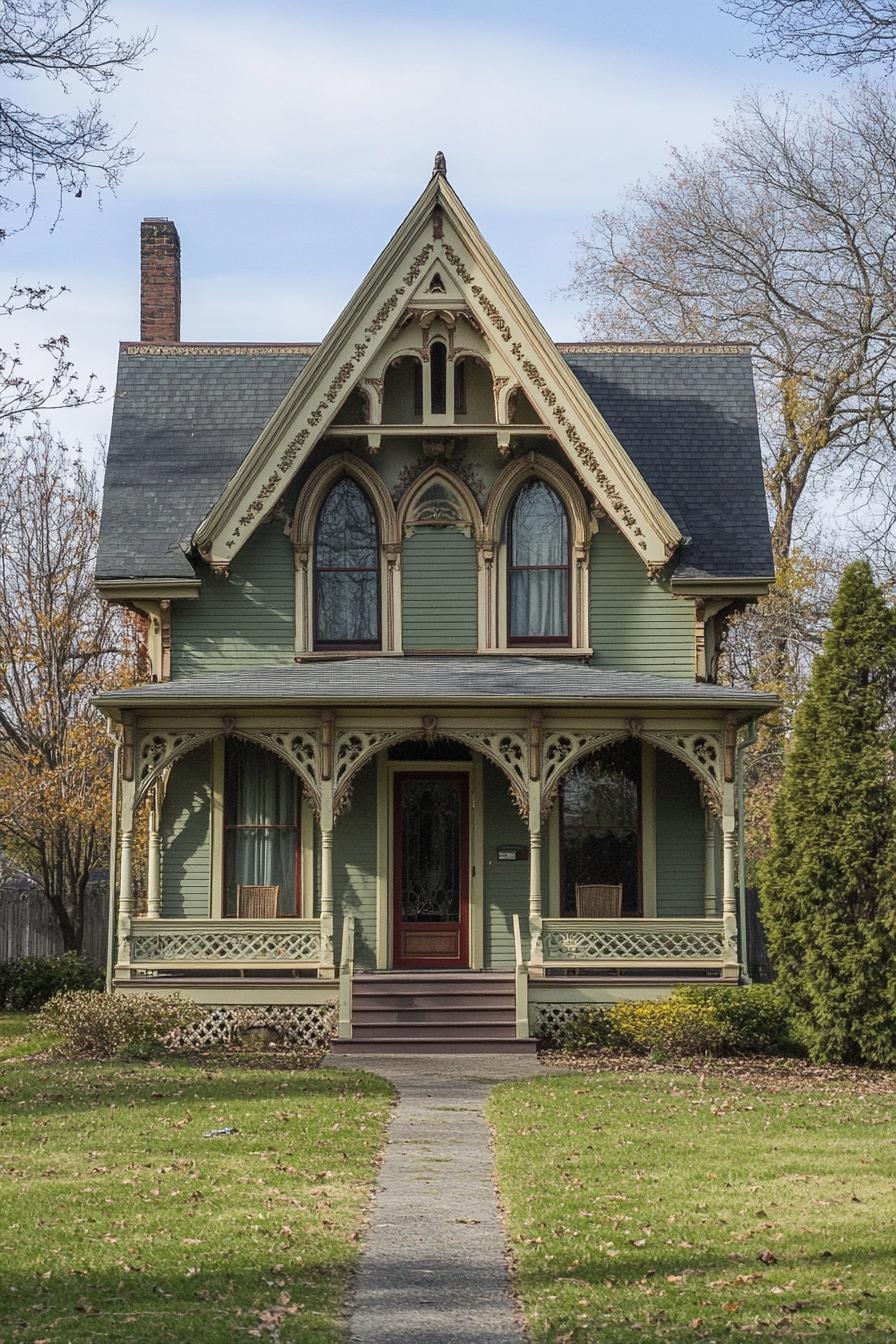 Classic Victorian home with ornate details and gabled roof