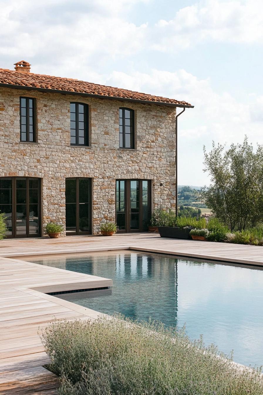 Quaint stone farmhouse with serene pool