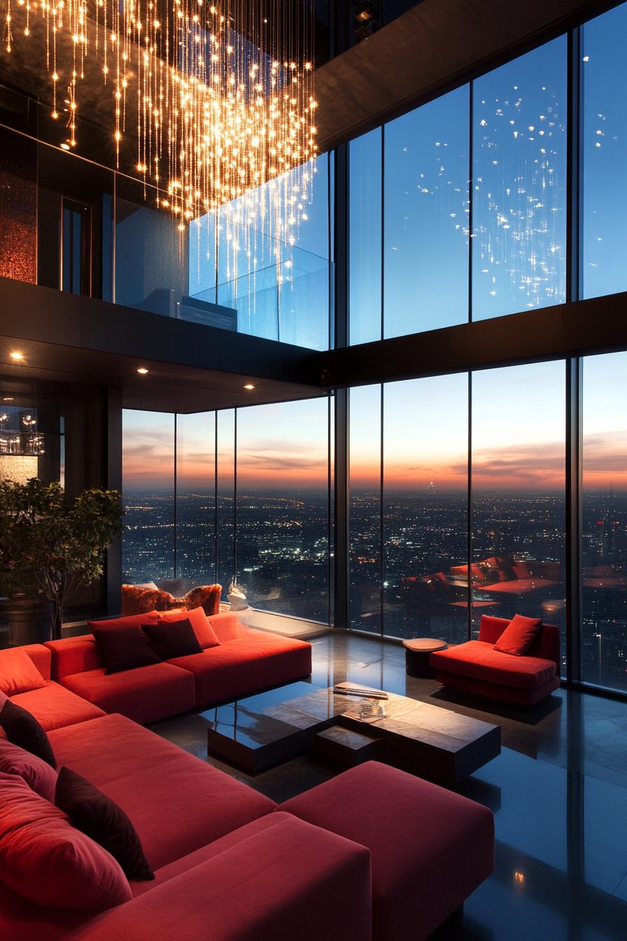 Luxurious penthouse with panoramic city view