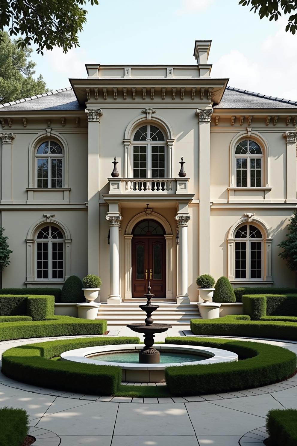 Grand classical mansion with ornate features