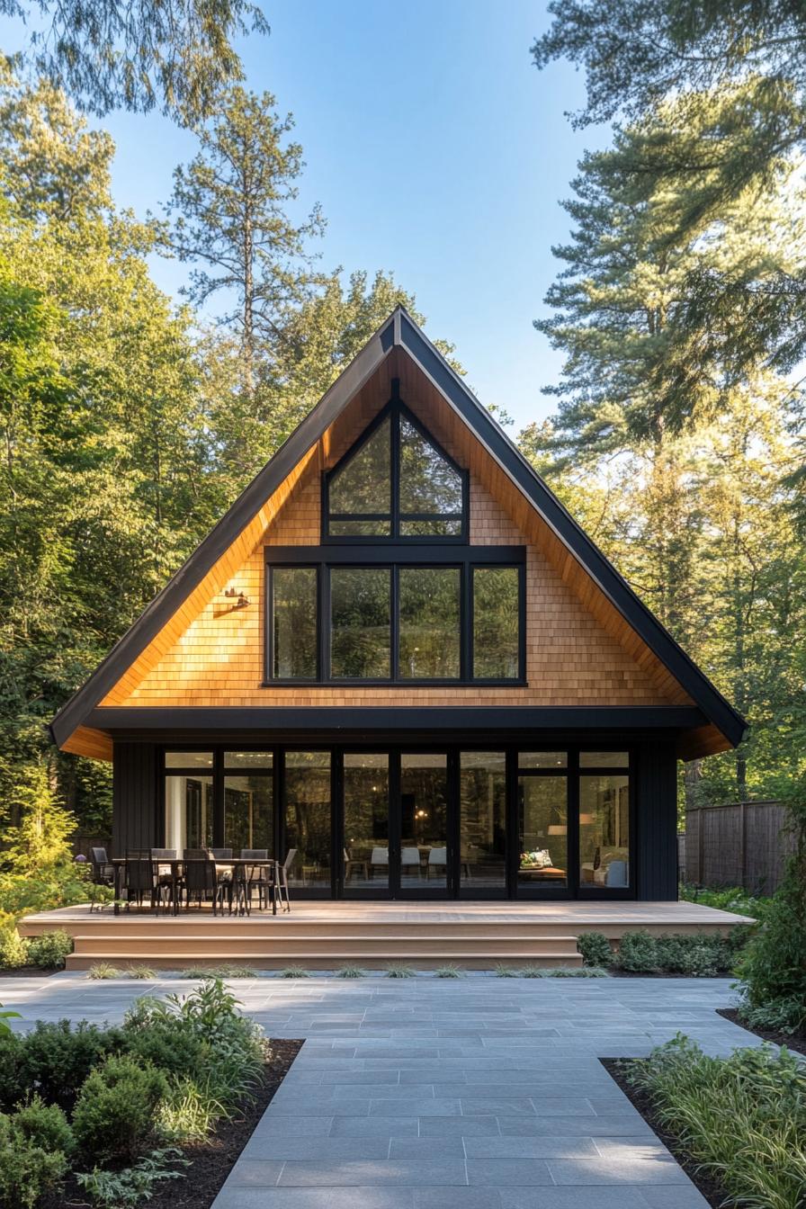 A-Frame Cottage Nestled in Forest Setting