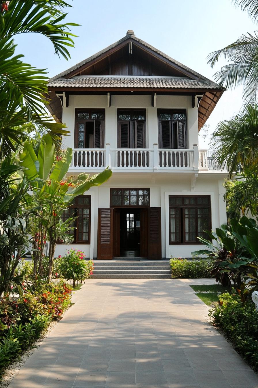 West Indies house with a lush garden path