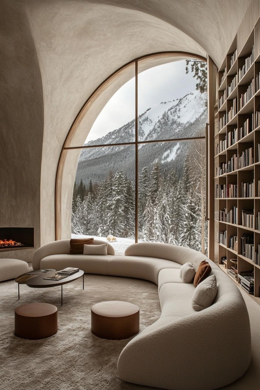 Cozy living space with mountain vista