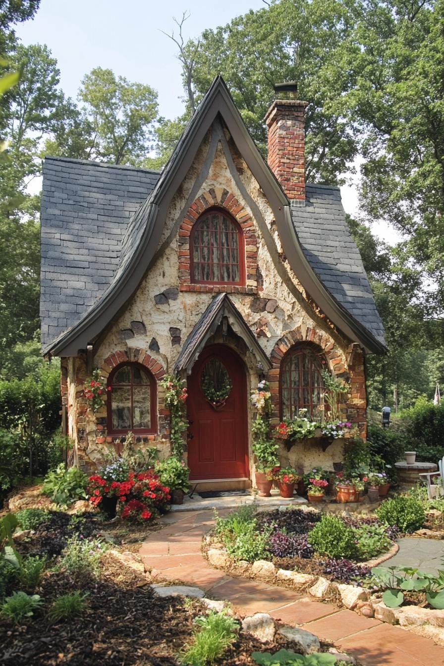 Charming storybook cottage in a garden setting