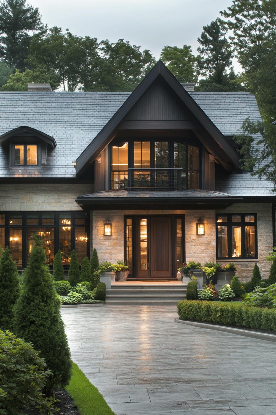 Charming modern house with a striking gable roof