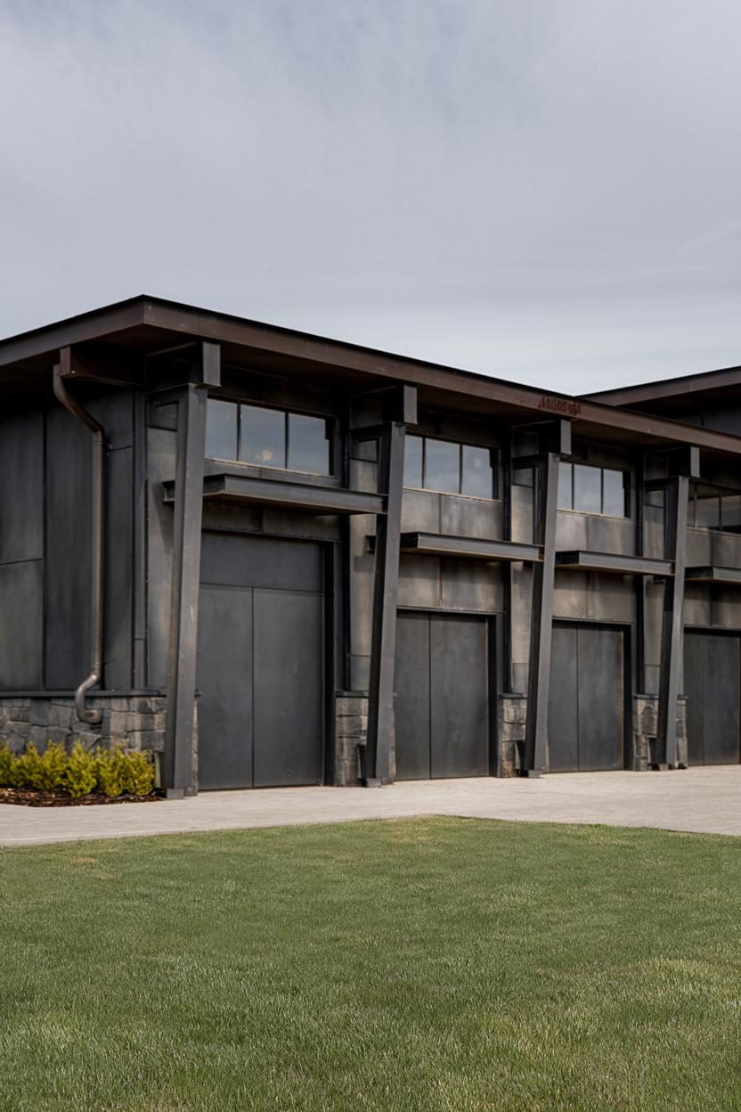 Modern garage house with industrial design