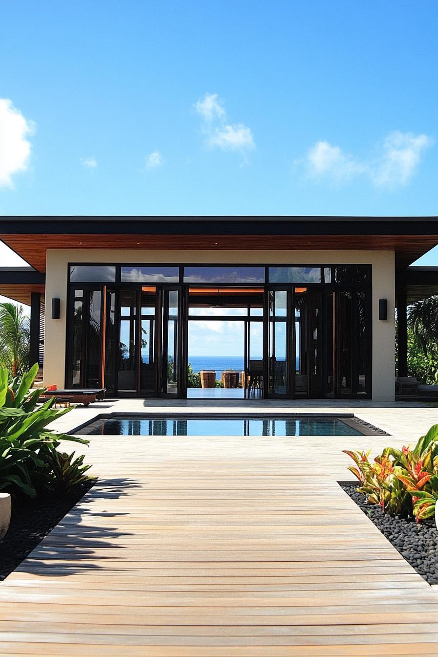 Modern Balinese villa with pool and ocean view