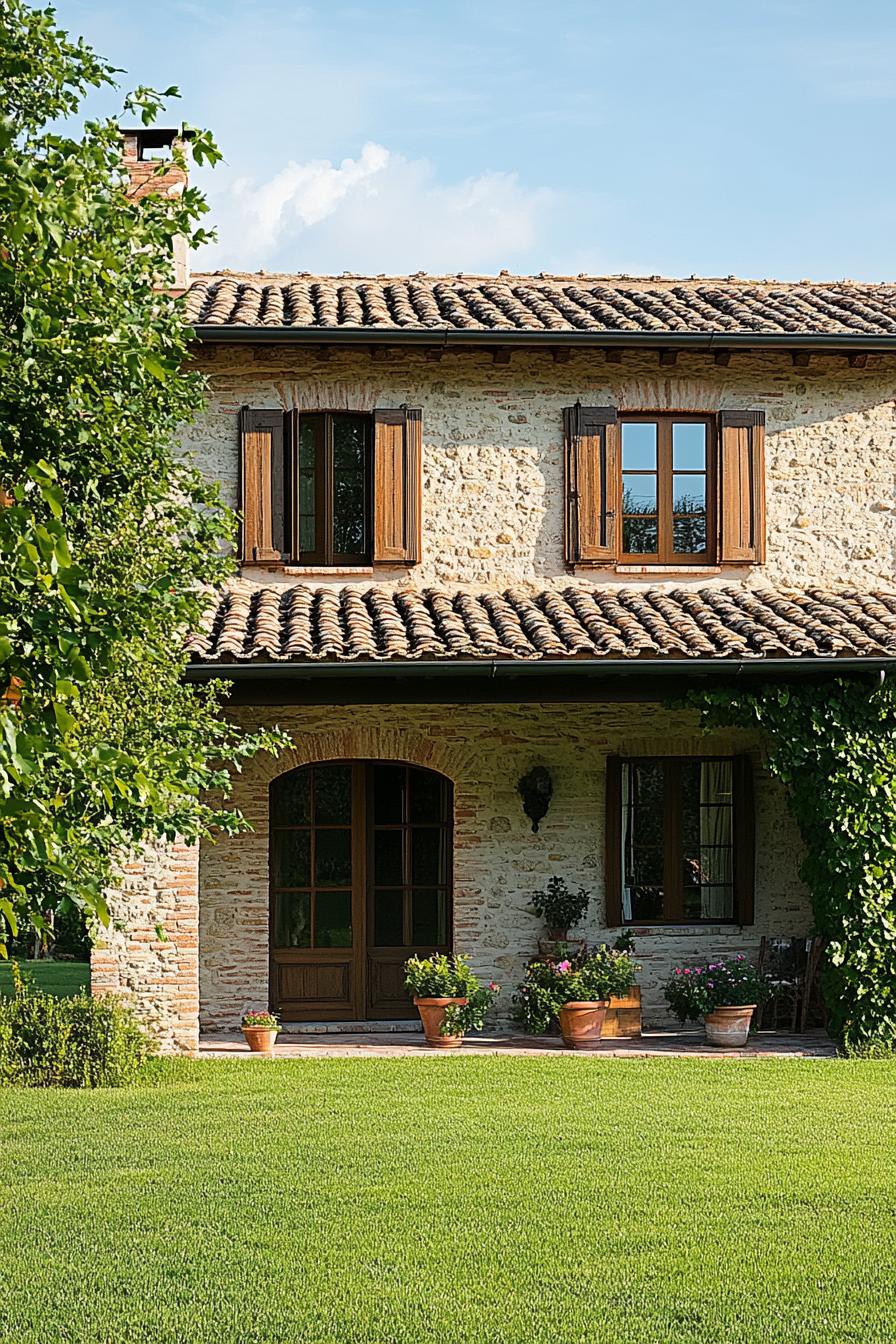 Idyllic Italian farmhouse with terracotta roof