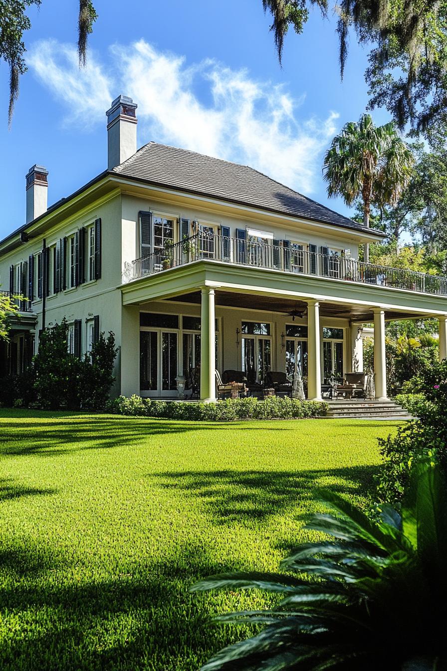 Two-story colonial house with lush green lawn