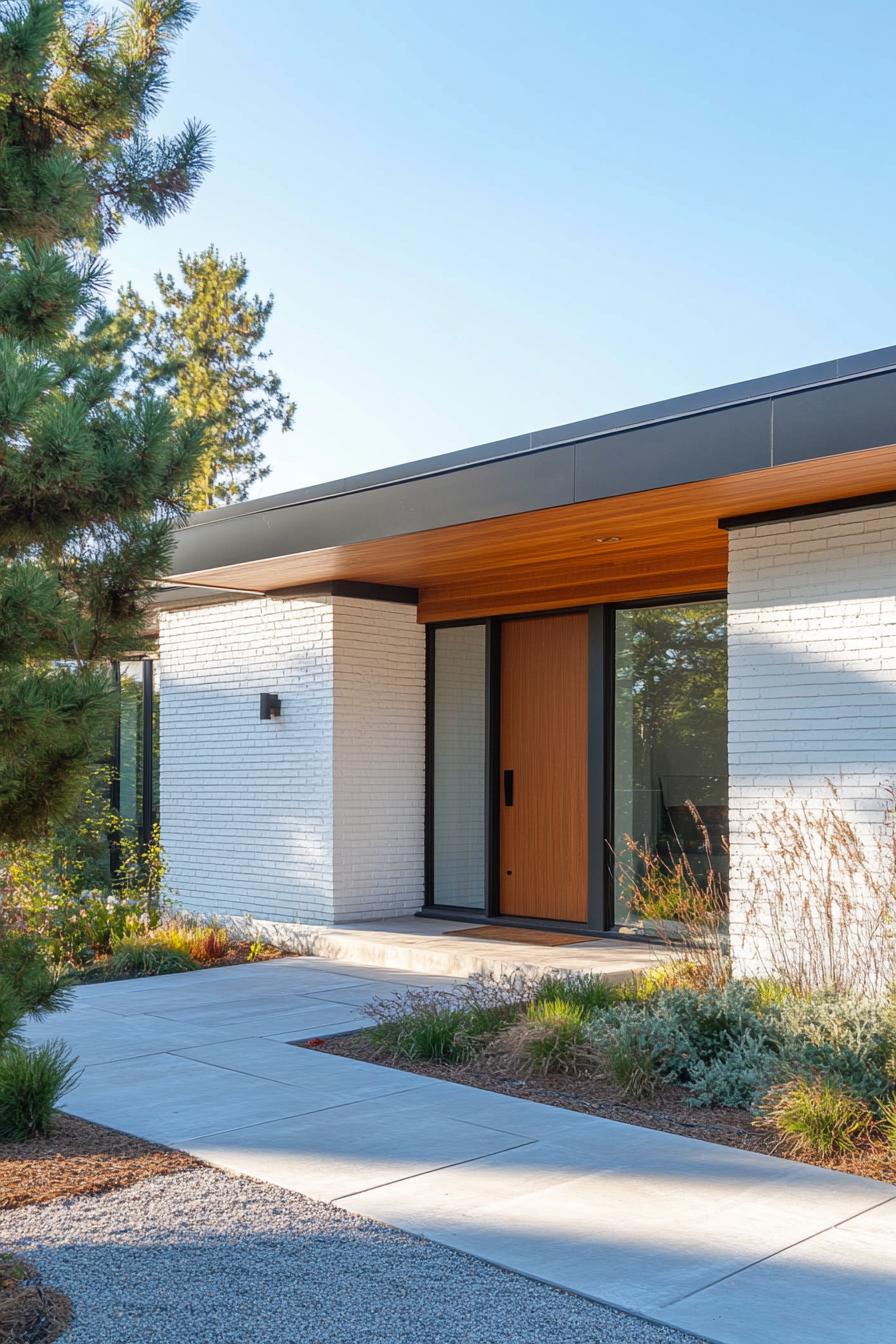 Sleek bungalow entrance with clean lines