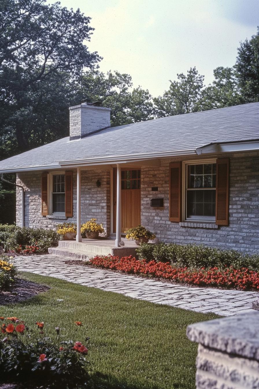 Charming brick house with flower path