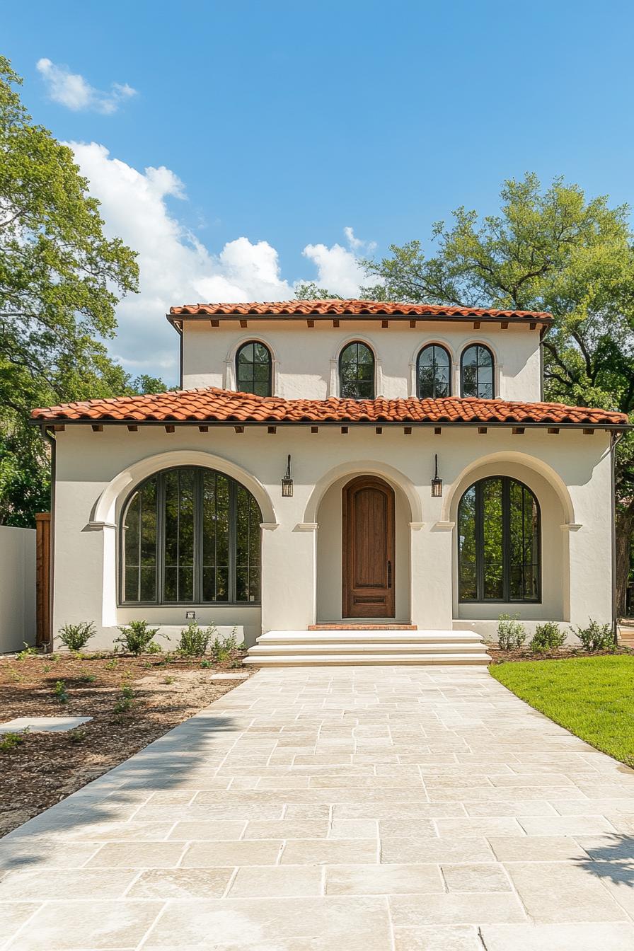 Charming bungalow with terracotta roof and arched windows