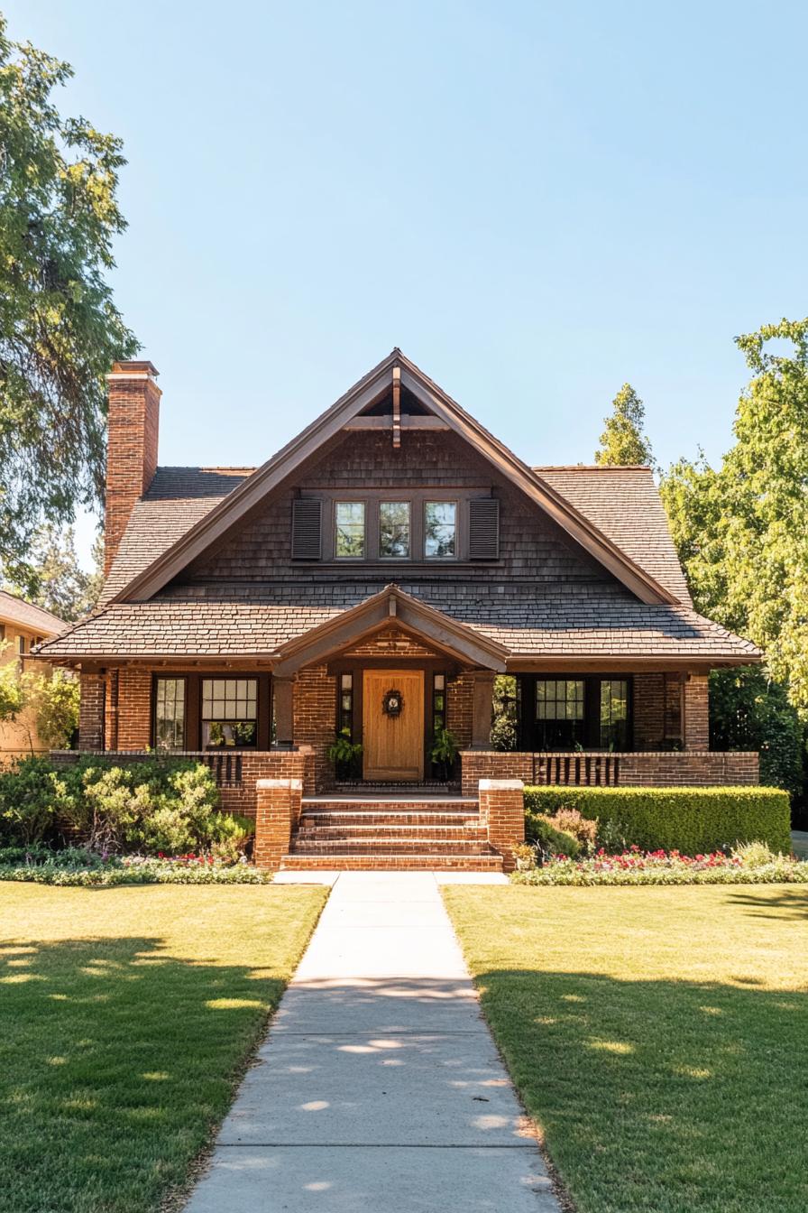 A classic brick house with a welcoming front porch