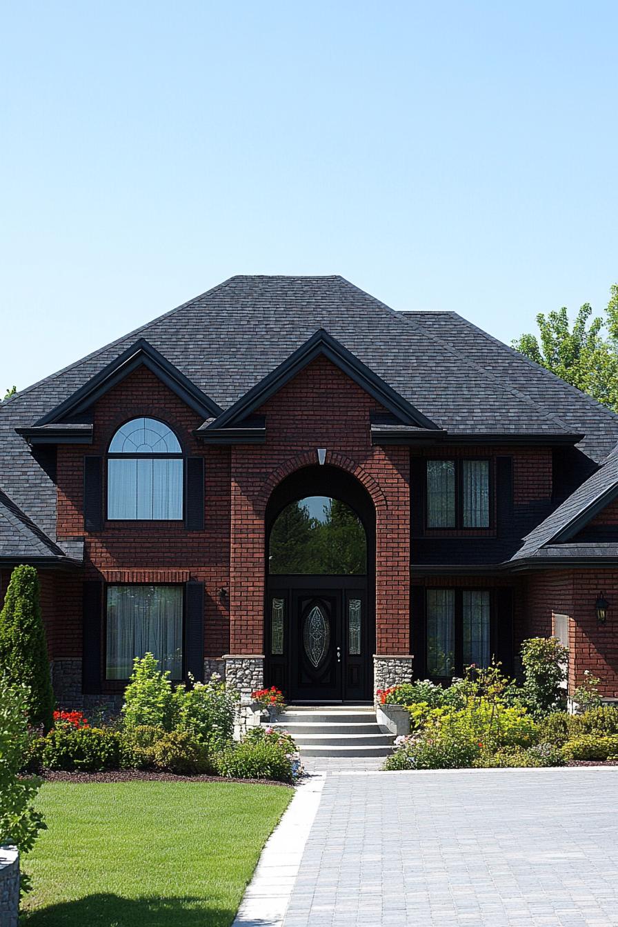 Modern suburban house with a grand arched entrance