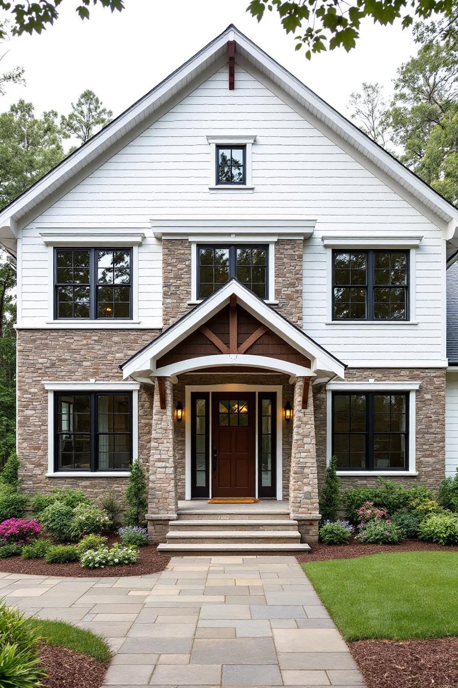 Inviting Craftsman Style Home with Stone Facade