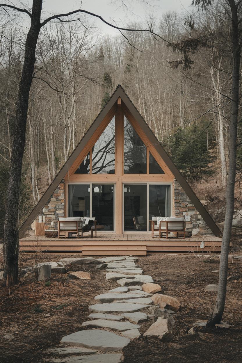 A-Frame Cabin with Scenic Windows