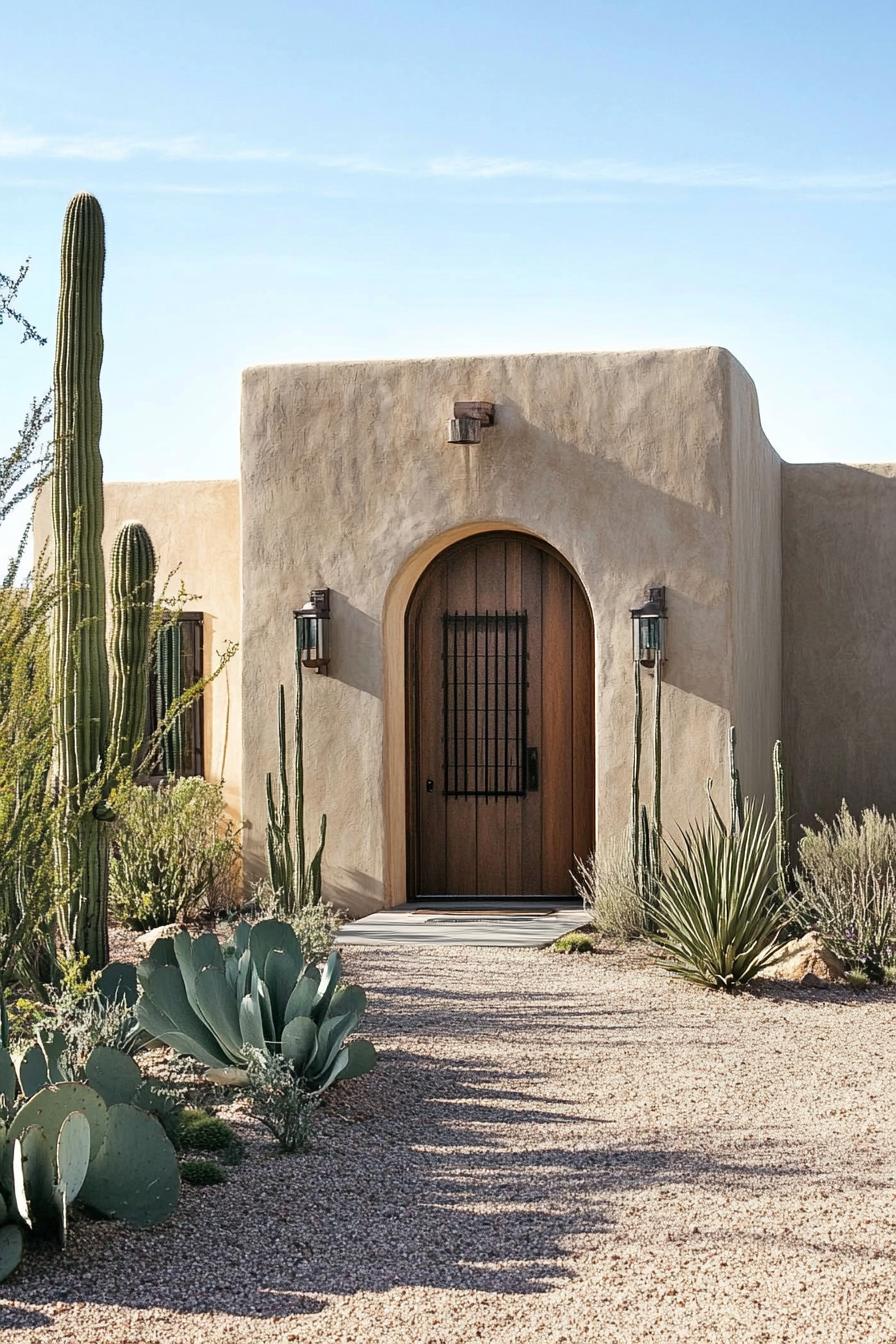 Southwestern-style home with desert plants