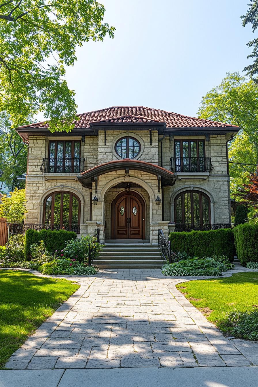 Charming two-story house with arched windows