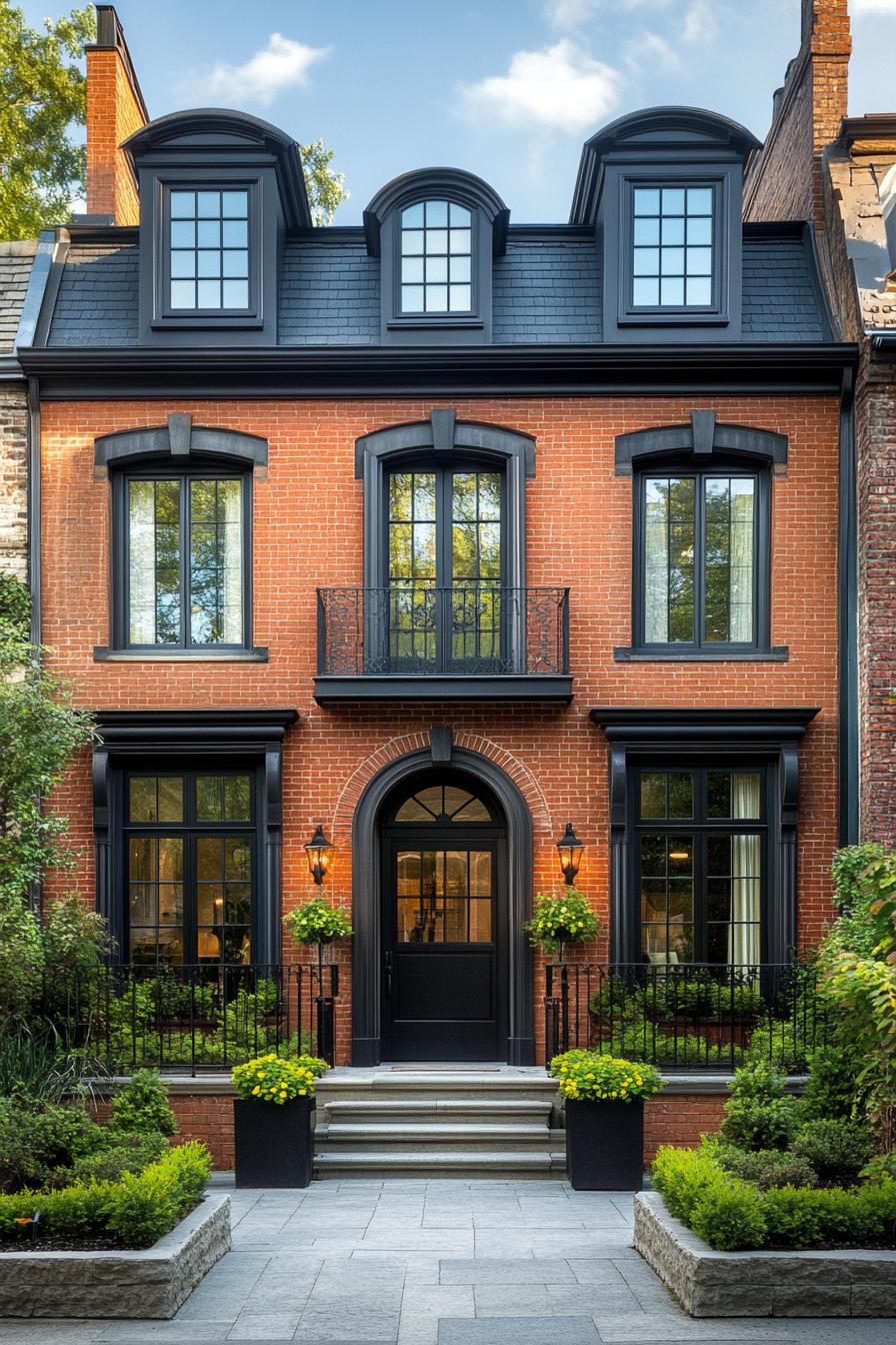 Luxurious townhouse with a captivating brick exterior