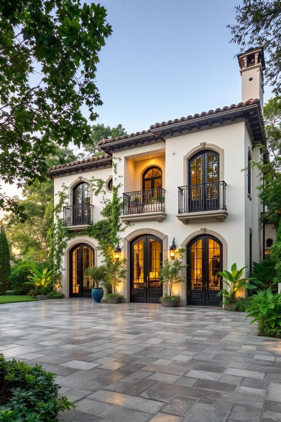 Elegant Spanish villa with ivy-clad walls