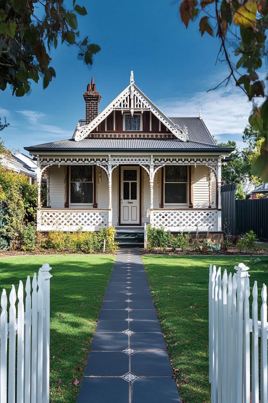 Classic Victorian house with ornate detailing and manicured garden