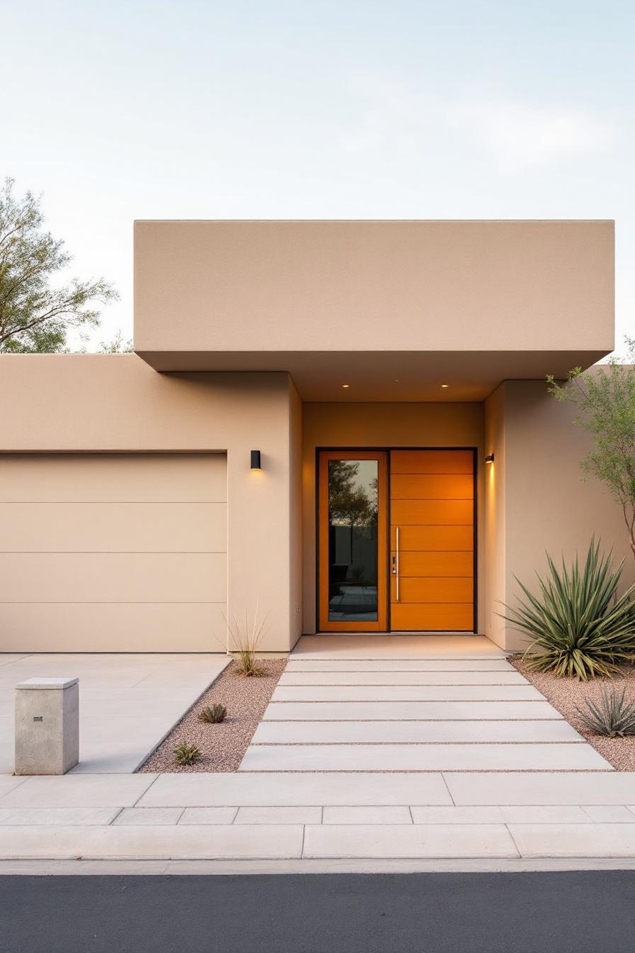 Minimalist desert house with geometric lines