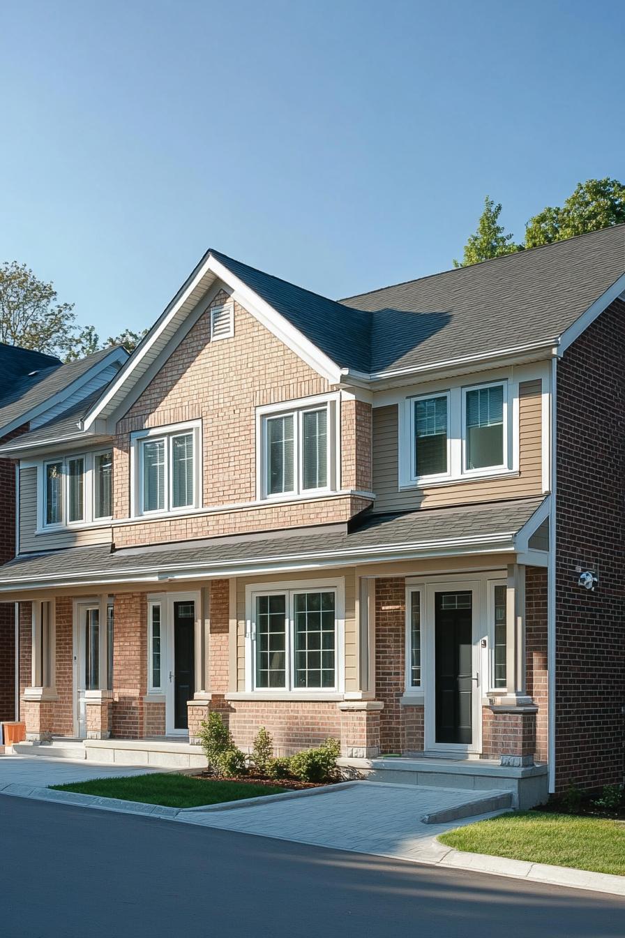 Two-story townhouse with a brick exterior