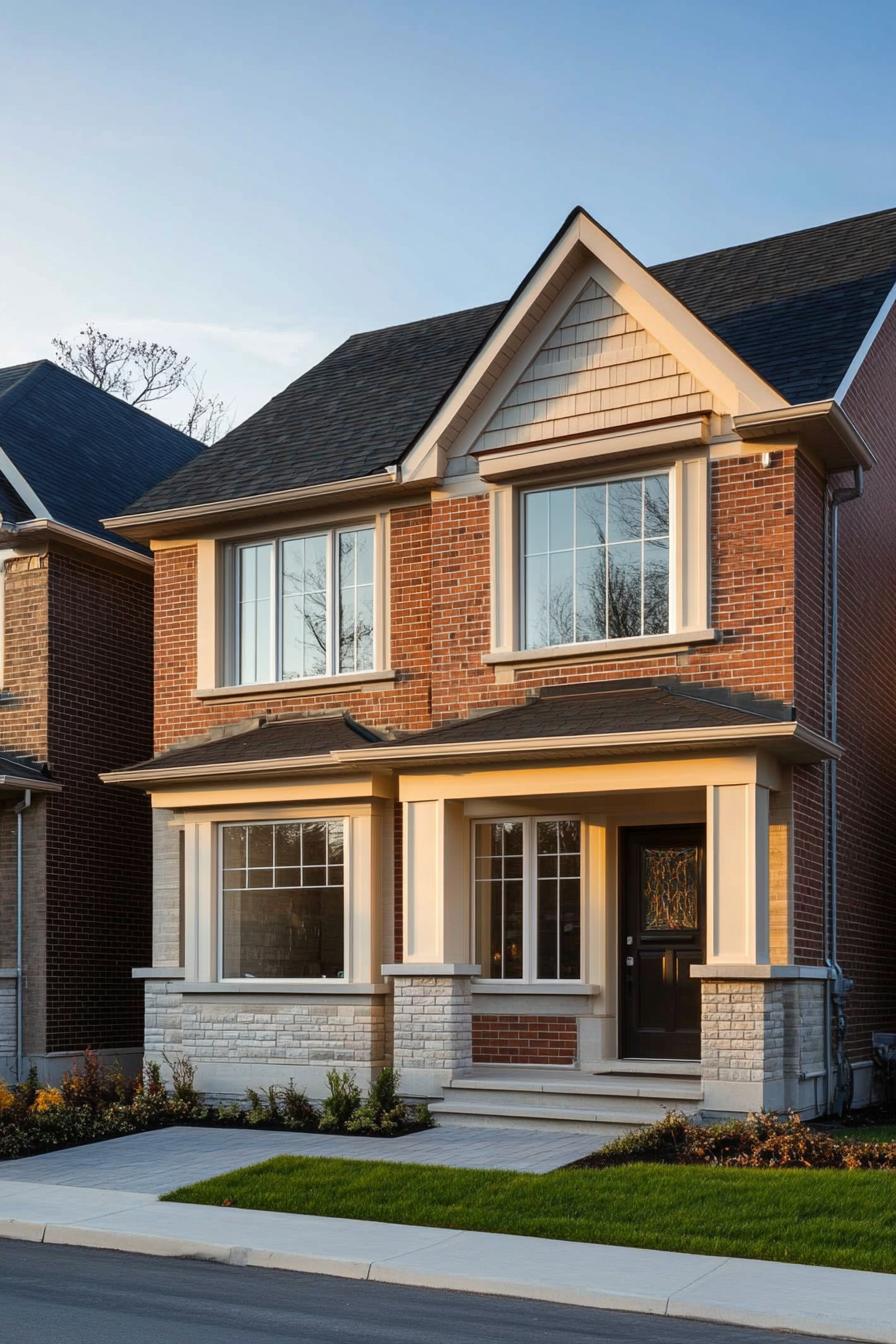 Charming red-brick townhouse with modern windows