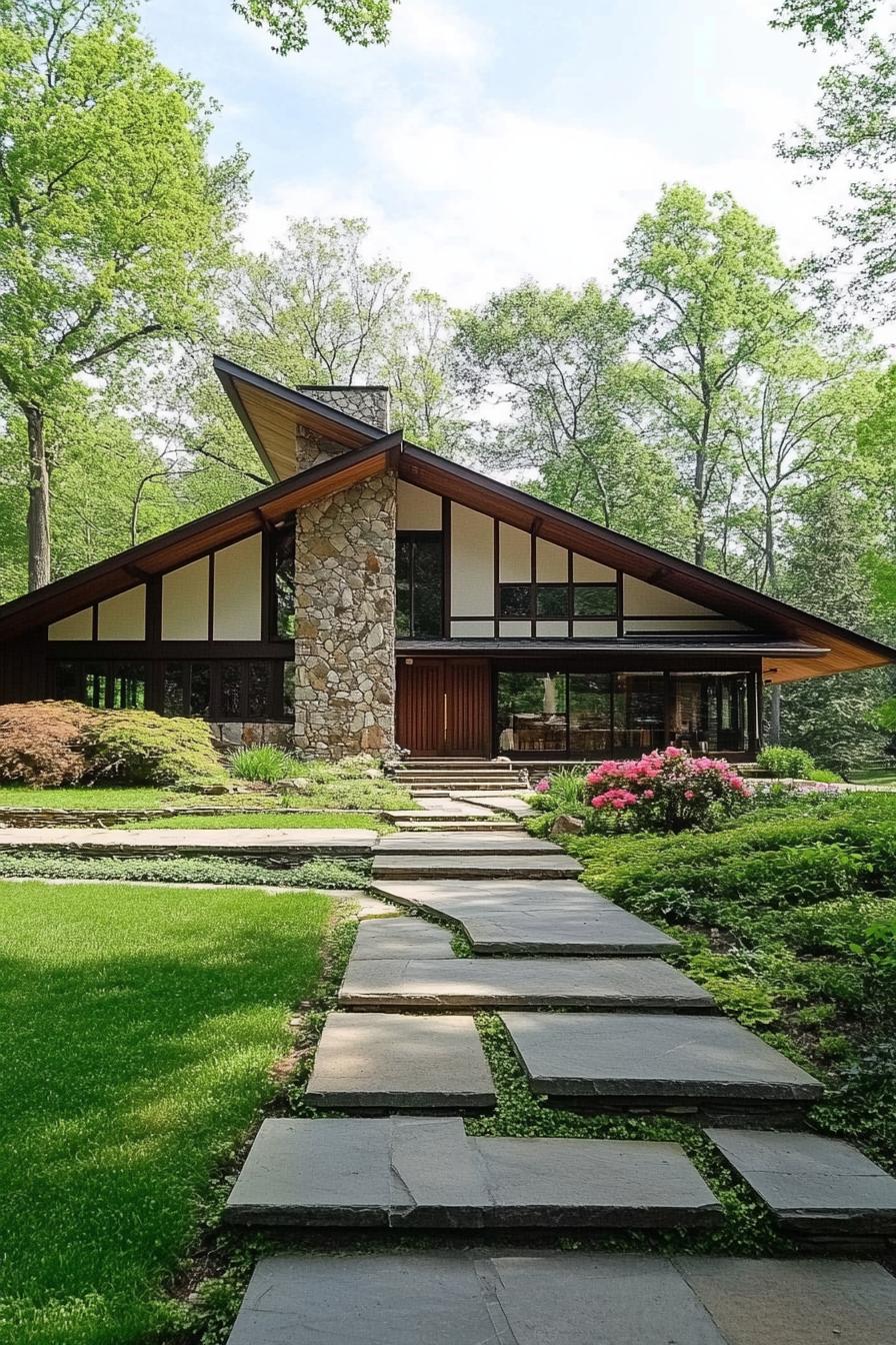 Modern craftsman house with lush landscaping