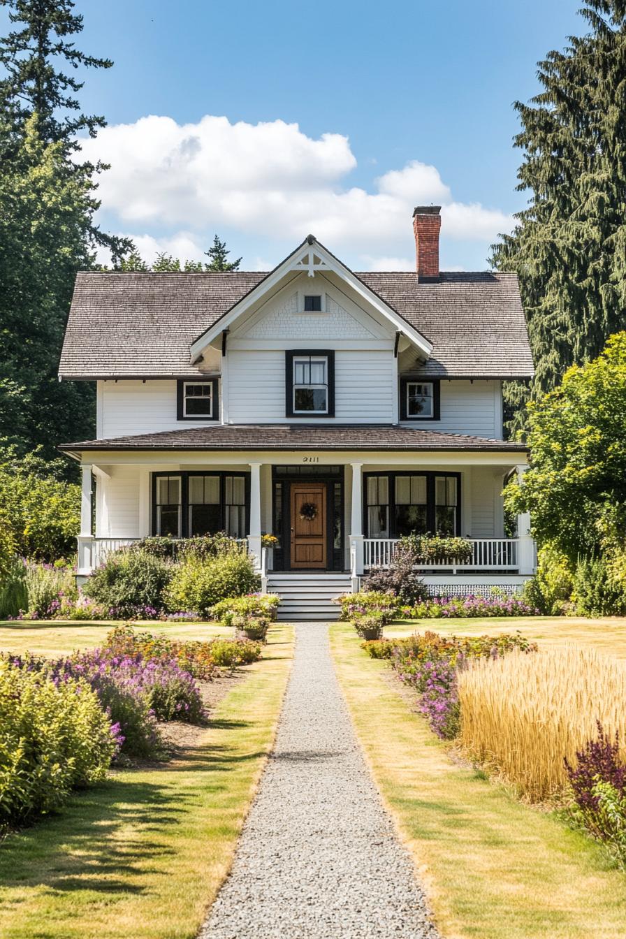 Craftsman farmhouse with a welcoming path