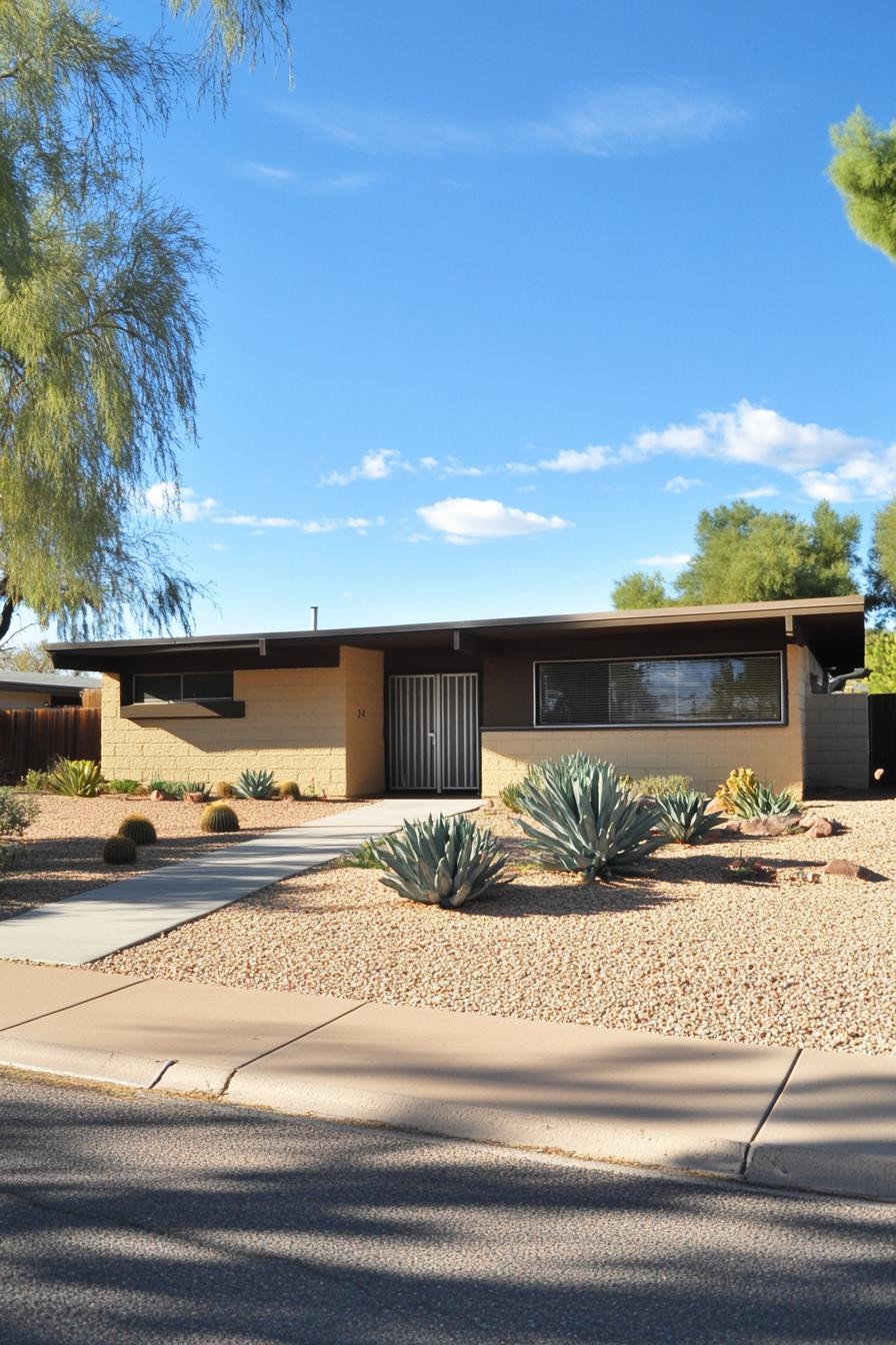 Single-story home with desert landscaping