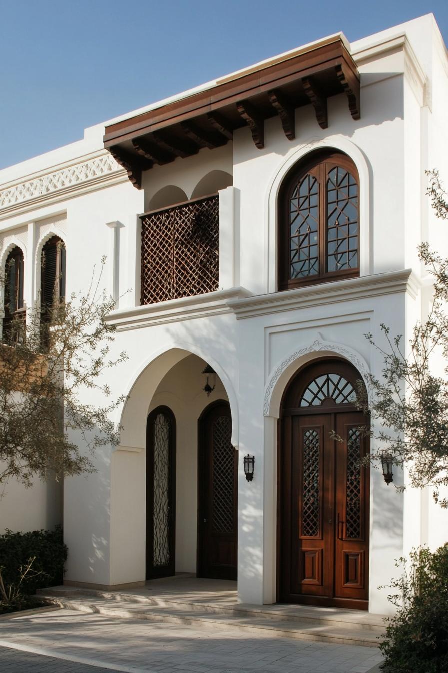 Arabic house with elegant arches and wooden details