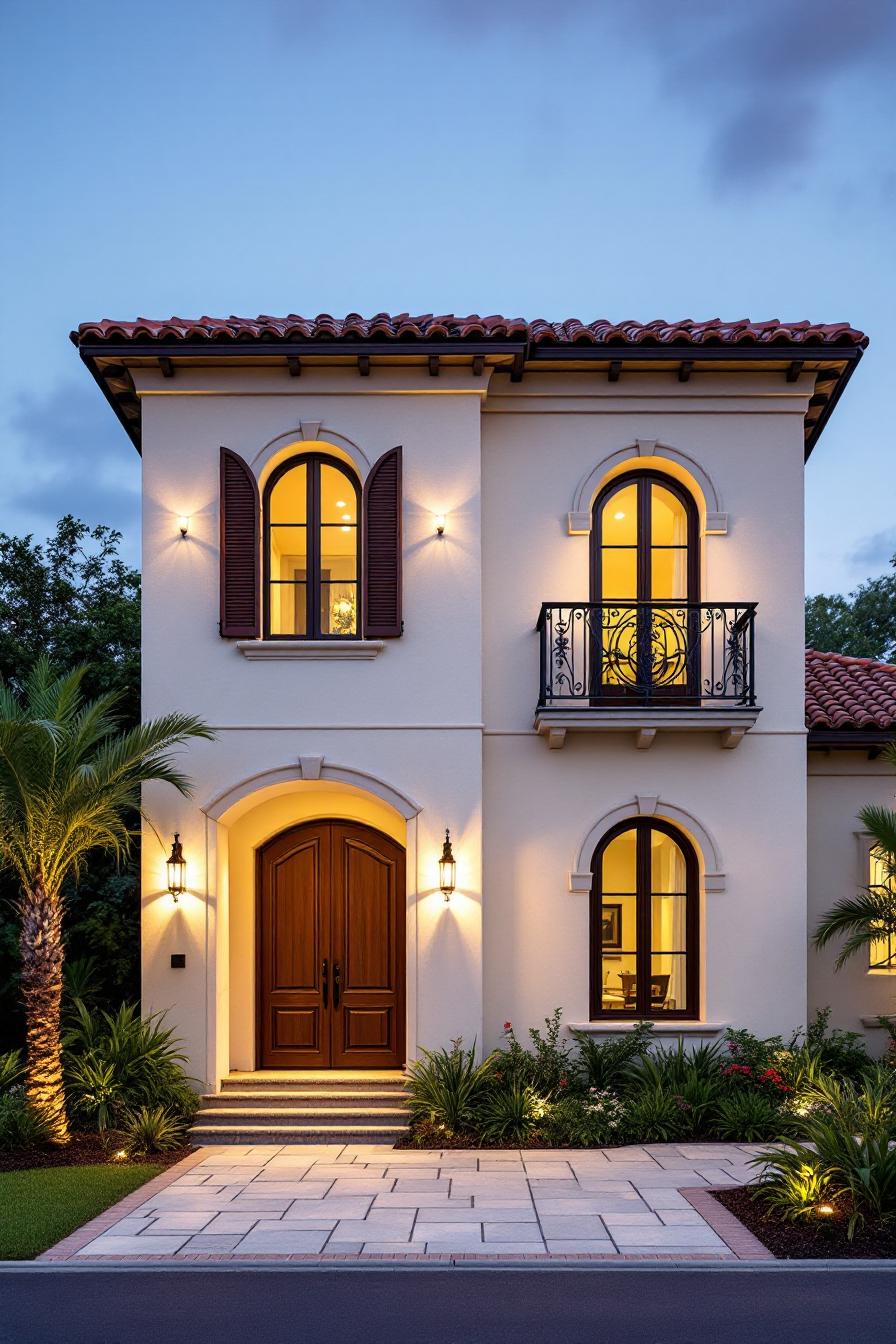 Elegant Tuscan house with arched windows