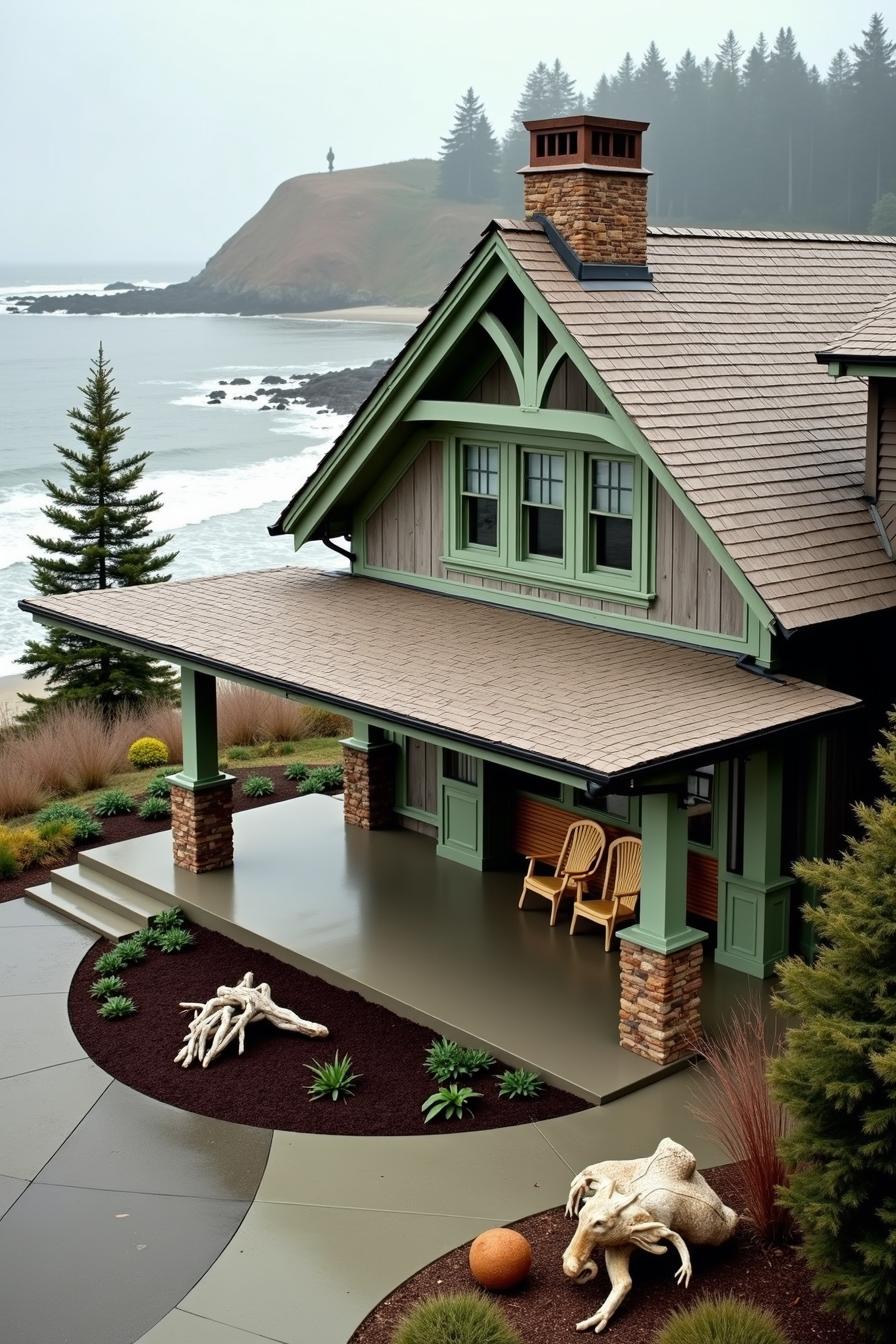 Cozy seaside cottage with a porch