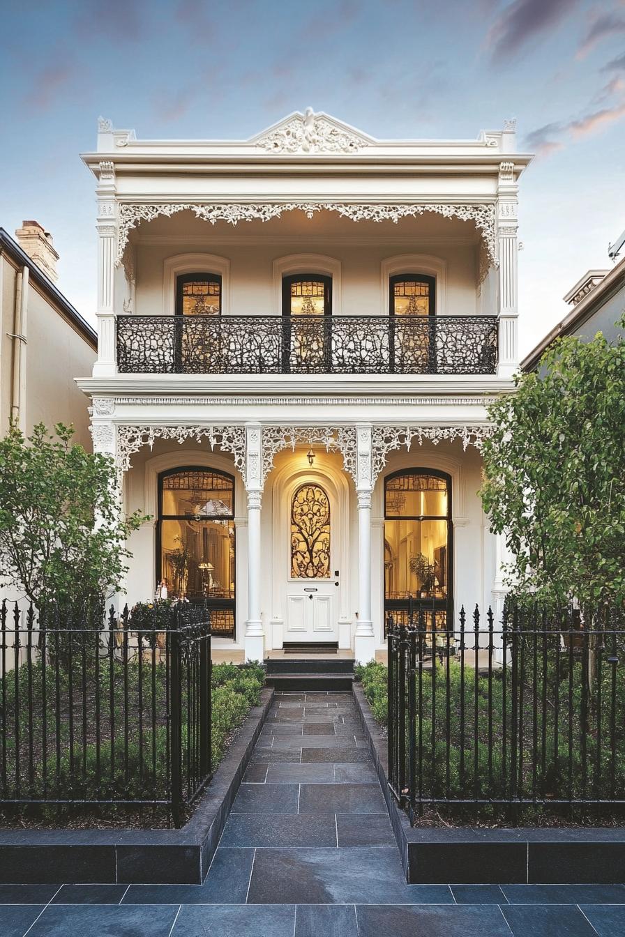 Classic Victorian house with intricate ironwork in Melbourne