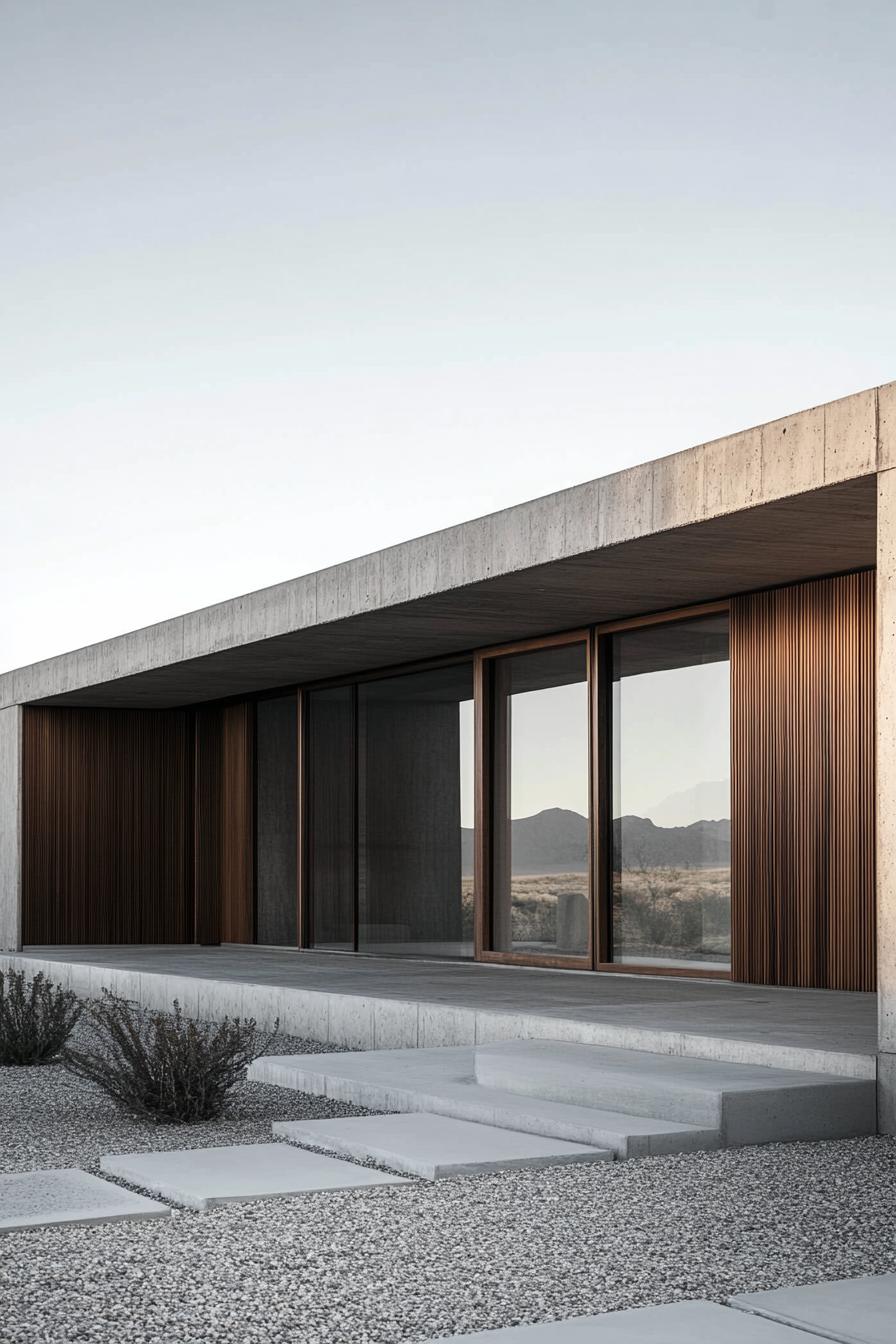 Modern desert house with clean lines and natural tones