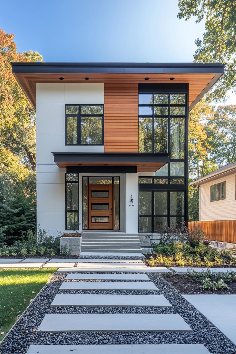 Contemporary house blending wood, glass, and clean lines