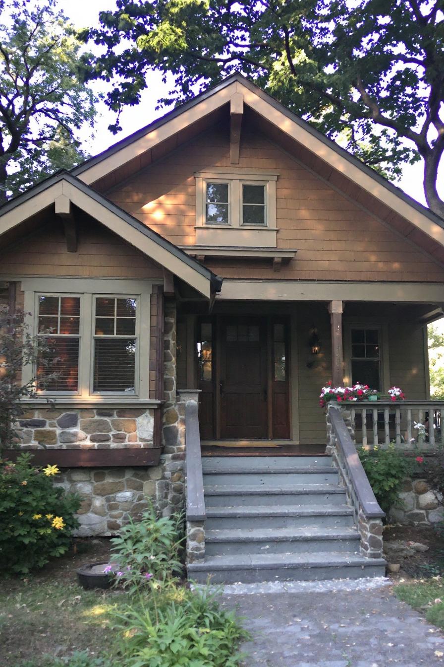 Classic Craftsman Farmhouse with Stone and Timber Details