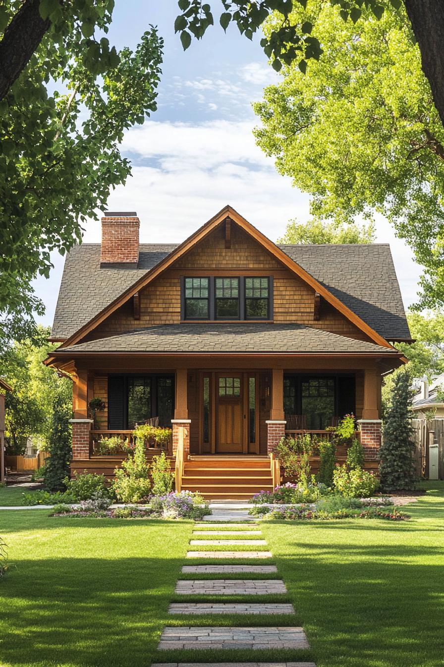 Charming farmhouse with inviting wooden porch