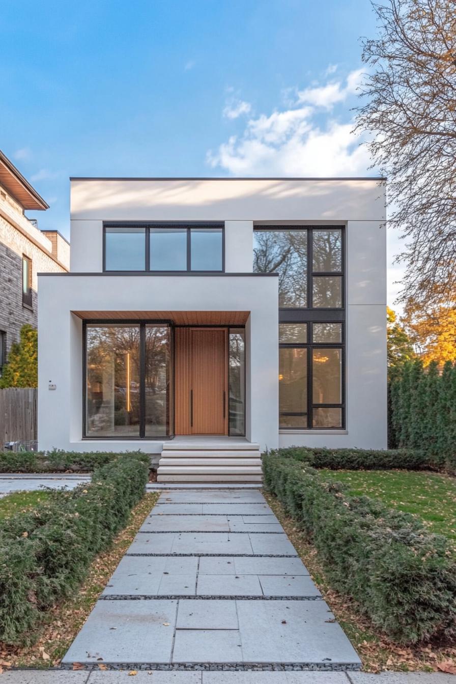 Modern villa with large windows and clean lines