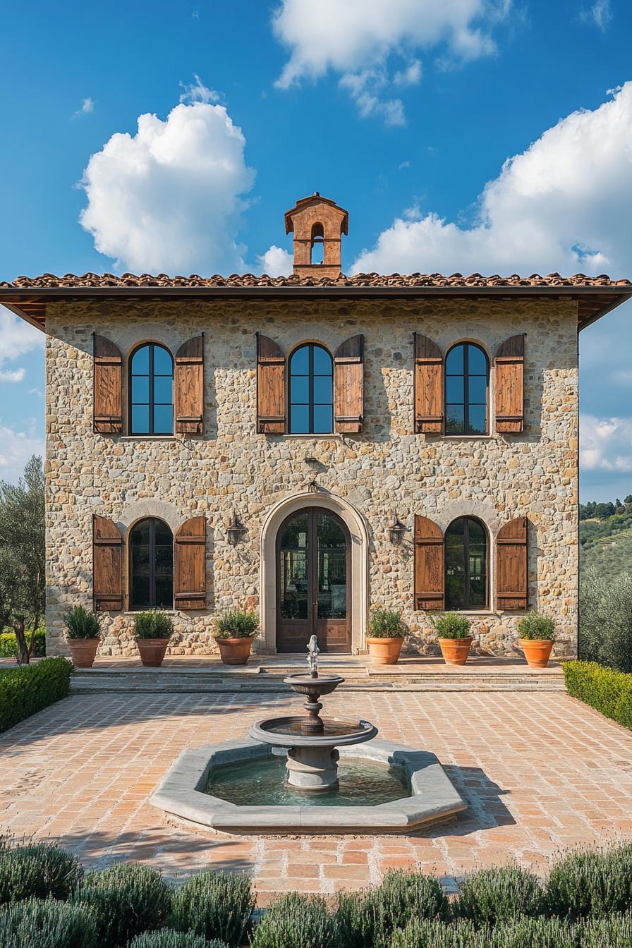 Charming Tuscan house with stone facade and wooden shutters