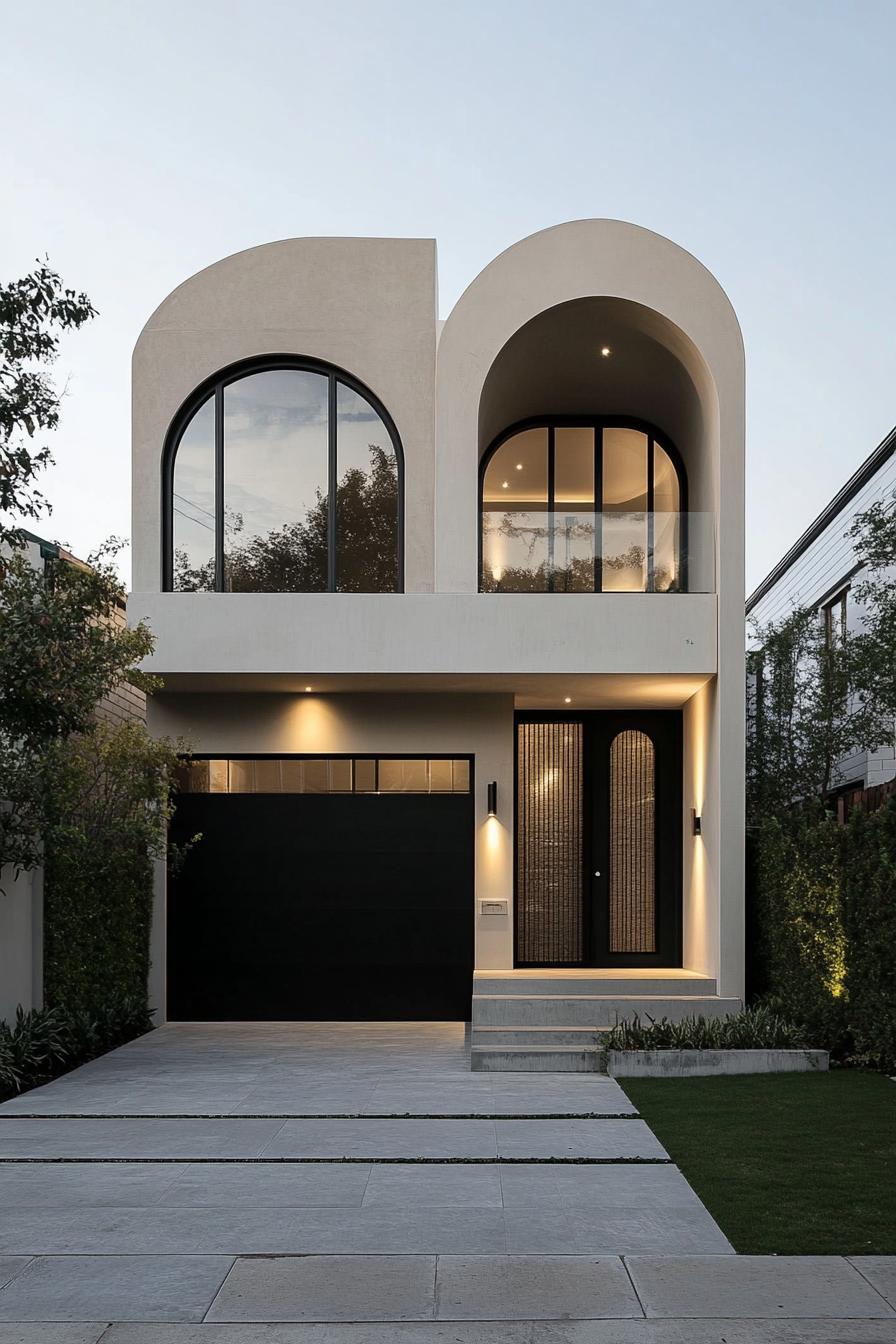 Chic modern house with arched windows