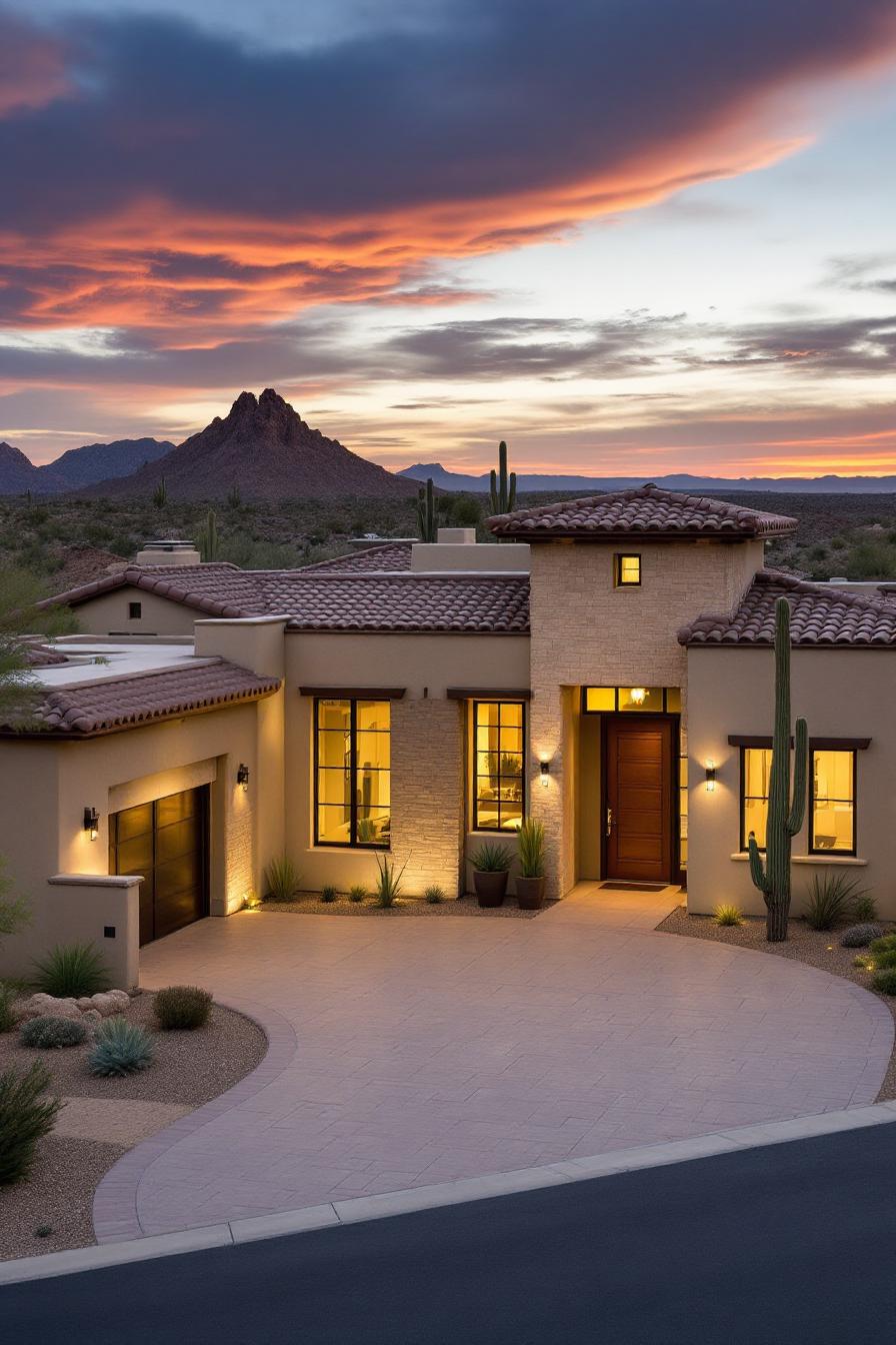 Elegant Arizona home with a mountainous backdrop